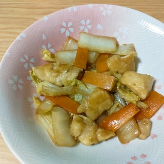 鶏むね肉と白菜と人参の炒め物
